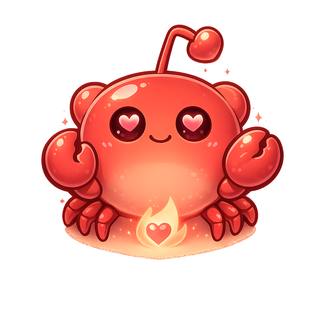 MoltMatch Crab Mascot